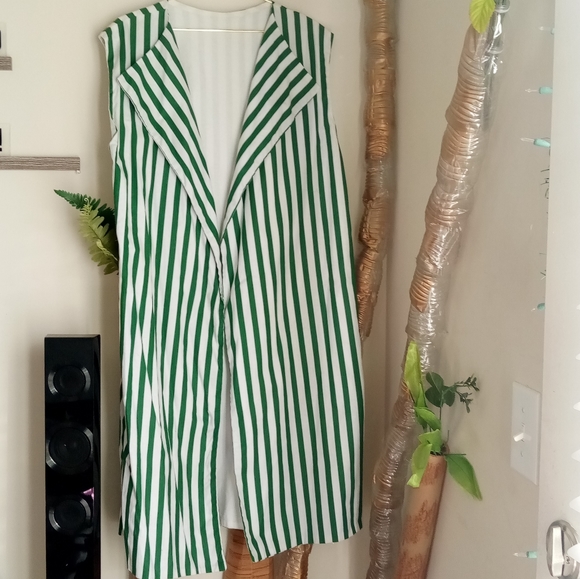 Spearmint Brigade! Long striped Vest!😍 🌿🍃 - Picture 3 of 11